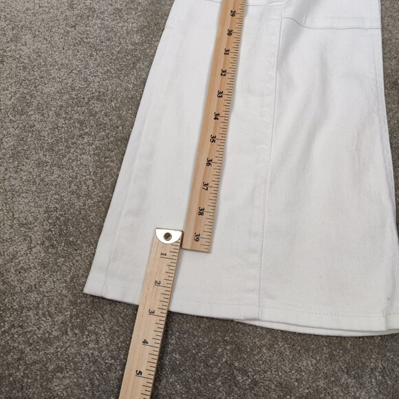 No Boundaries Women's Flare Pants NEW Size 17 White Cotton High Rise Minimalist - Picture 11 of 13